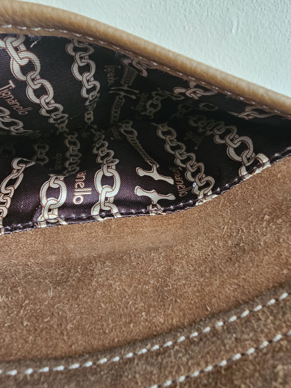 Tignanello Taupe Suede Crossbody Bag - Picture 5 of 7